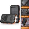 10000mAh Portable Fast Charging Power Bank 2USB Solar Charging with Flashlight For iPhone Xiaomi Android