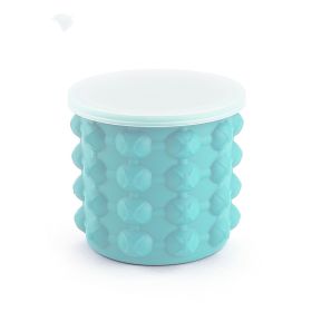 Silicone Ice Maker Quick Cold Ice Bucket Ice Cube Storage Silicone Bucket (Option: Light Blue-115X105MM)