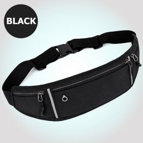 Small Fitness Waist Bag (Fit Up To 75kg) With Adjustable Strap For Hiking Running Outdoor Traveling (Color: black)