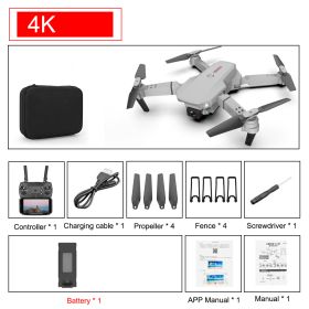 New E88 Pro Drone 4k HD Dual Camera Visual Positioning 1080P WiFi fpv drone height preservation rc quadcopter (Color: 4K 1B2)