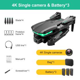 2022 KK3 Pro Mini Drone 4K Profession HD Dual Camera With WIFI FPV Obstacle Avoidance Remote Quadcopter Foldable Rc Drone Toys (Color: Single Camera 3 B)