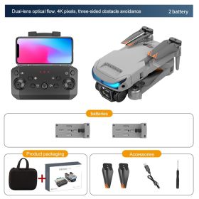 New Drone 4K Double Camera HD XT9 WIFI FPV Obstacle Avoidance Drone Optical Flow Me Four-axis Aircraft RC Helicopter With Camera (Color: Grey 4K 2B Cam)