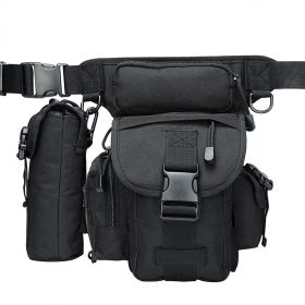 ANTARCTICA Waterproof Military Tactical Drop Leg Pouch Bag Type B Cross Over Leg Rig Outdoor Bike Cycling Hiking Thigh Bag (Color: black)