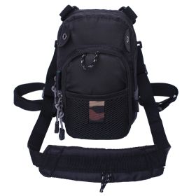 Fly Fishing Chest Bag Lightweight Waist Pack (Color: black)