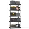 5-Tier Metal Shelving Unit with Anti-slip Foot Pad Height Adjustable Shelves for Garage