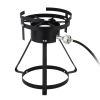 13*32in Iron Aluminum Black Round Tripod Stove Rack Silver Fryer Gas Fryer