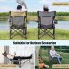 Camping Lounge Chair with Detachable Footrest Adjustable Backrest