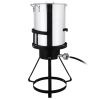 13*32in Iron Aluminum Black Round Tripod Stove Rack Silver Fryer Gas Fryer