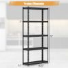 5-Tier Metal Shelving Unit with Anti-slip Foot Pad Height Adjustable Shelves for Garage